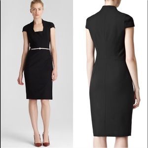 Reiss Ilda Structured Midi Sheath Dress Black Sz 2